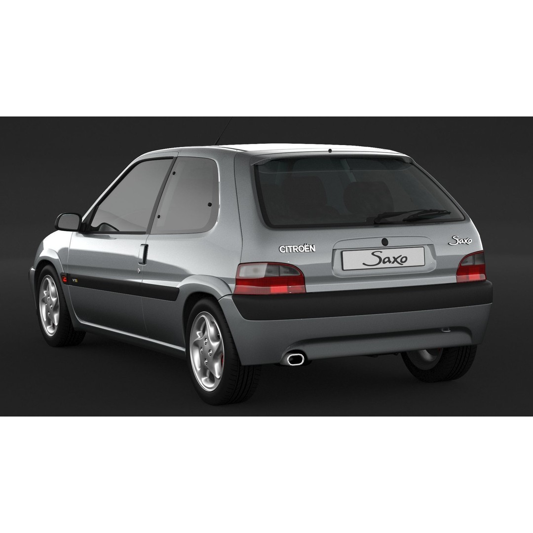 Citroen Saxo VTS 3D Model – High Poly Game Asset, FBX & OBJ Formats - View 5