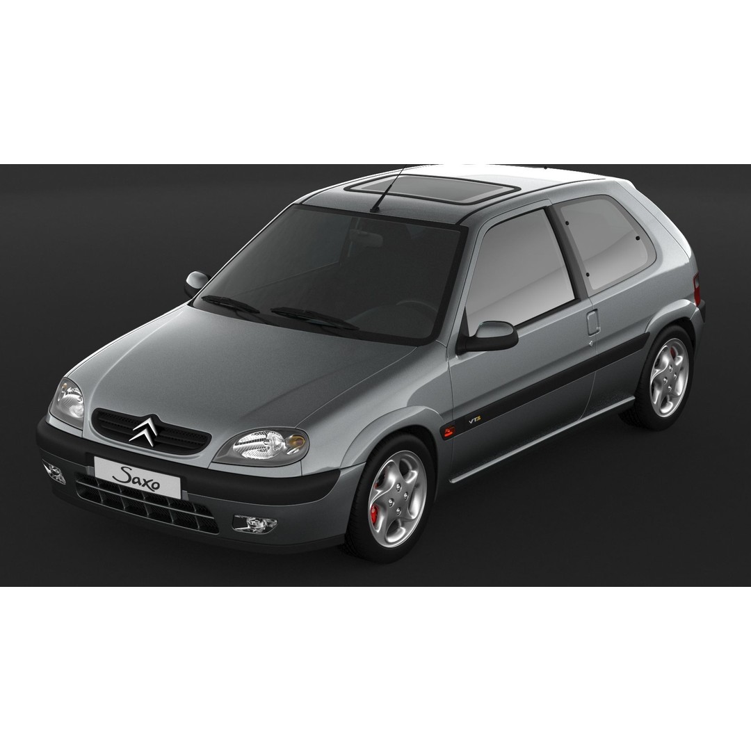 Citroen Saxo VTS 3D Model – High Poly Game Asset, FBX & OBJ Formats - View 7