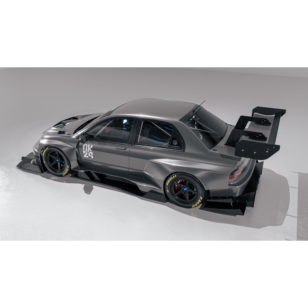 Mitsubishi Lancer Evolution IX 3D Model – High Poly Racing Car, Blender, FBX, OBJ - View 10
