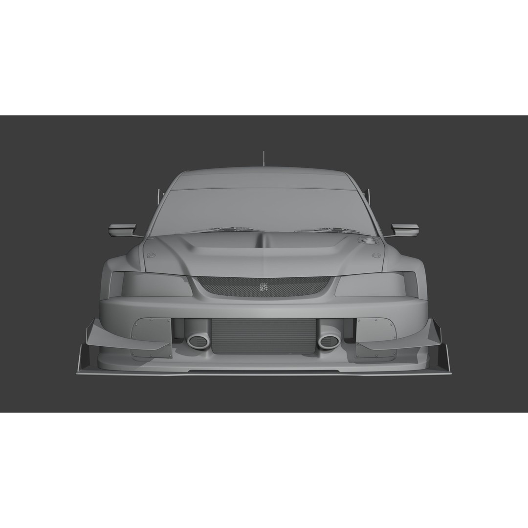 Mitsubishi Lancer Evolution IX 3D Model – High Poly Racing Car, Blender, FBX, OBJ - View 14