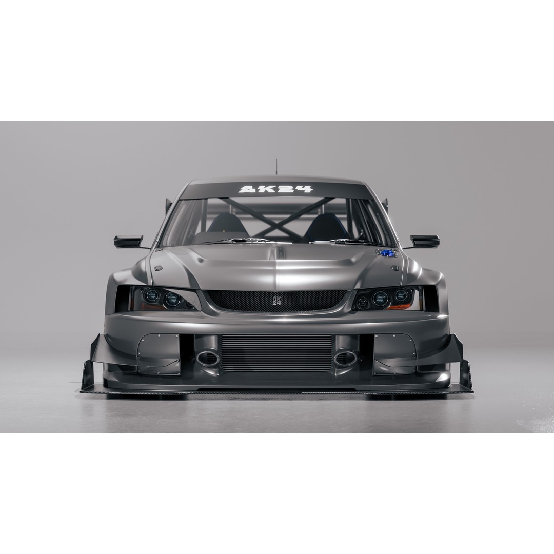Mitsubishi Lancer Evolution IX 3D Model – High Poly Racing Car, Blender, FBX, OBJ - View 5