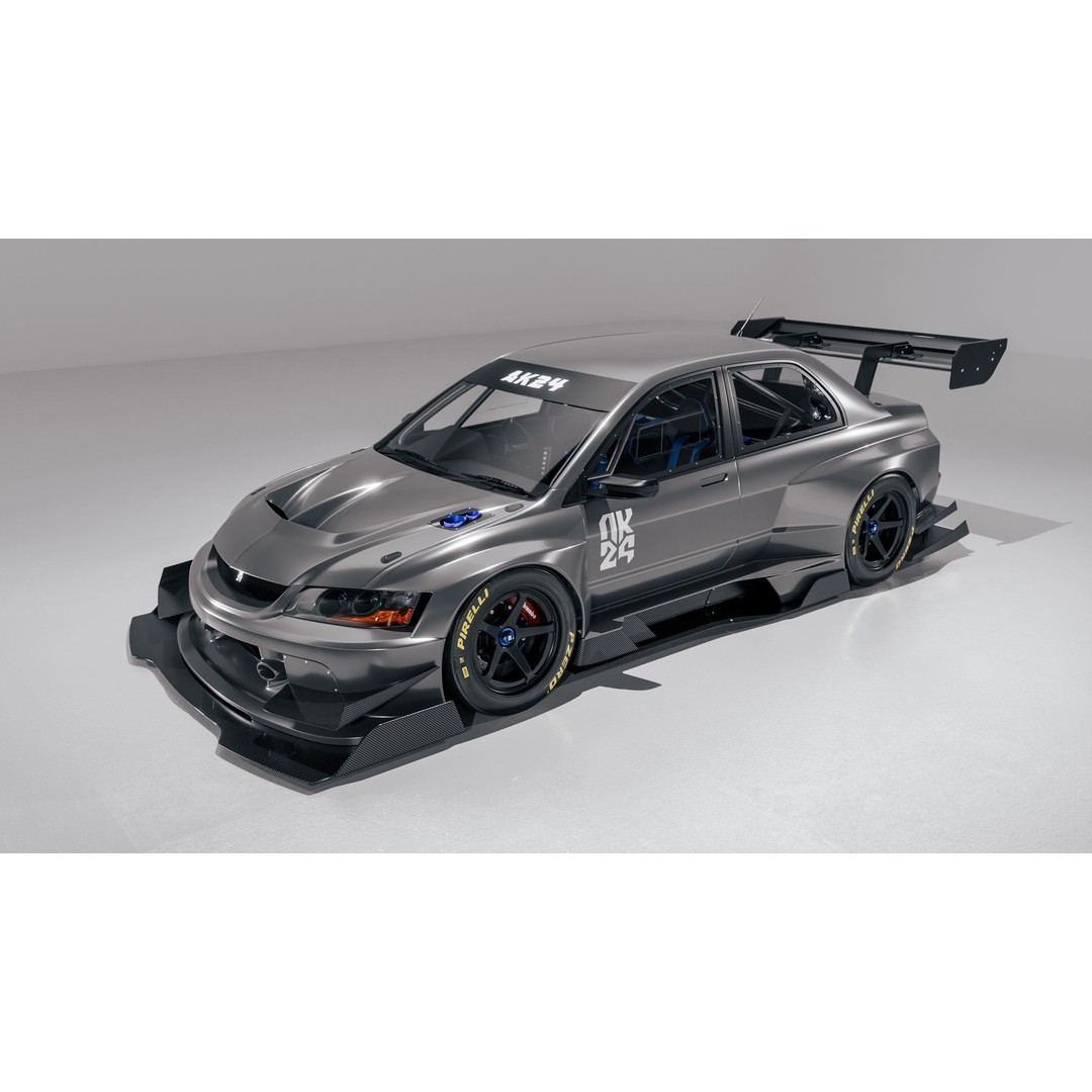 Mitsubishi Lancer Evolution IX 3D Model – High Poly Racing Car, Blender, FBX, OBJ - View 7