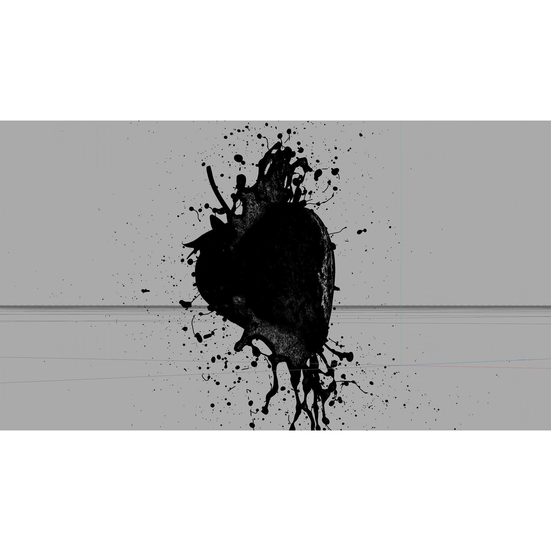 Strawberry Splash - Animated 3D Model - View 4