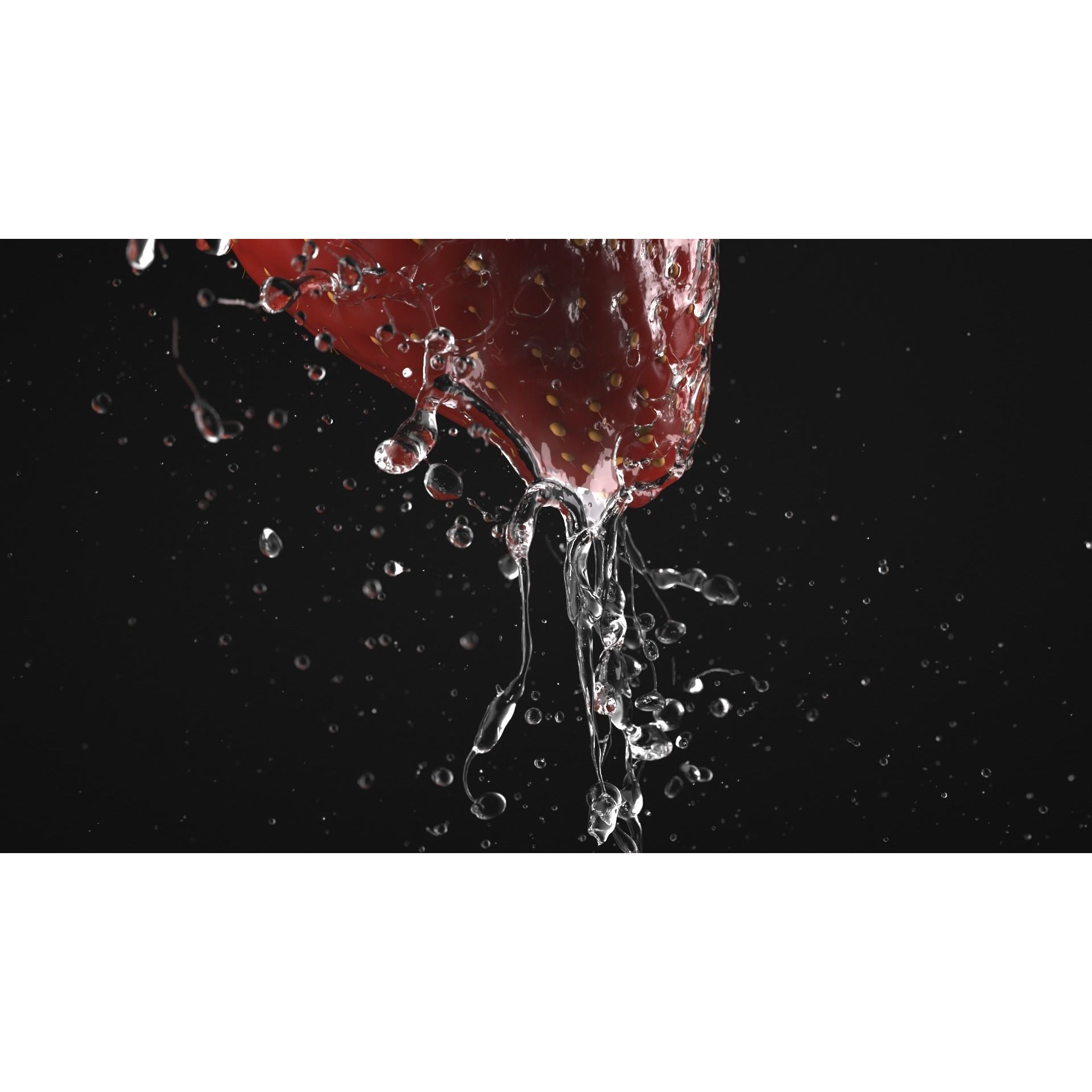 Strawberry Splash - Animated 3D Model - View 6