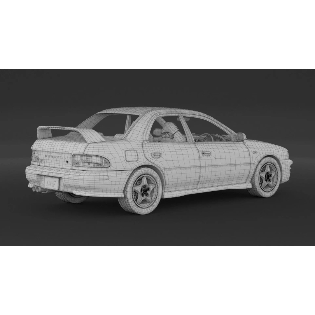 Subaru Impreza WRX STI 3D Model – High Poly Game Asset, FBX, OBJ - View 10