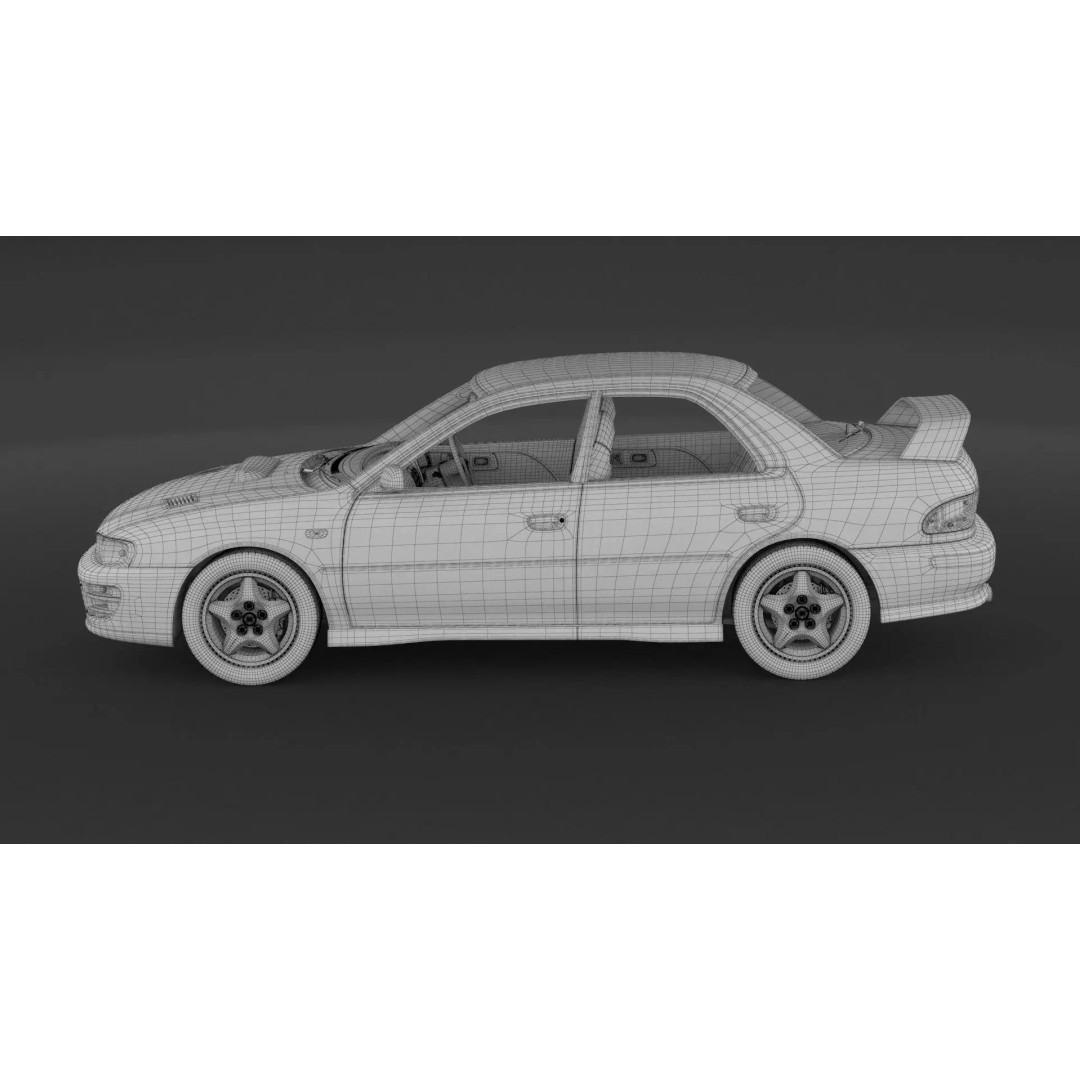 Subaru Impreza WRX STI 3D Model – High Poly Game Asset, FBX, OBJ - View 11