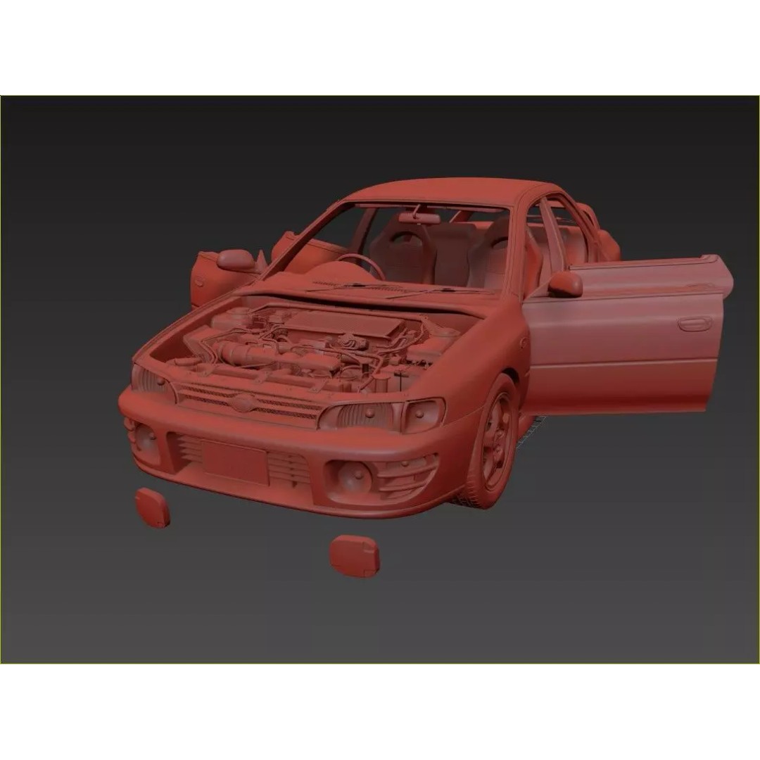 Subaru Impreza WRX STI 3D Model – High Poly Game Asset, FBX, OBJ - View 13