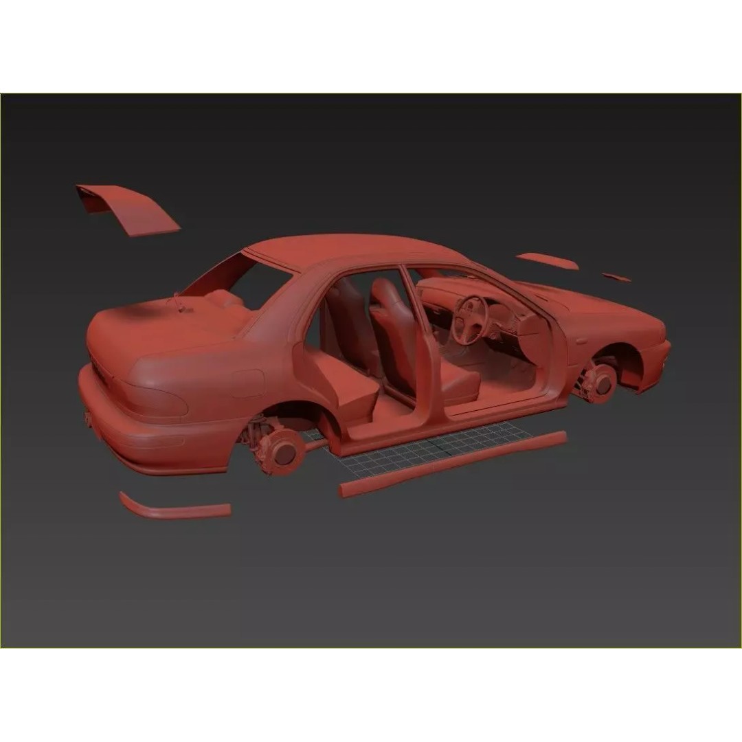 Subaru Impreza WRX STI 3D Model – High Poly Game Asset, FBX, OBJ - View 16