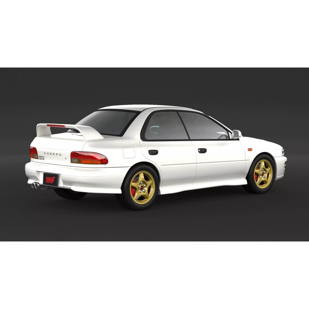 Subaru Impreza WRX STI 3D Model – High Poly Game Asset, FBX, OBJ - View 3