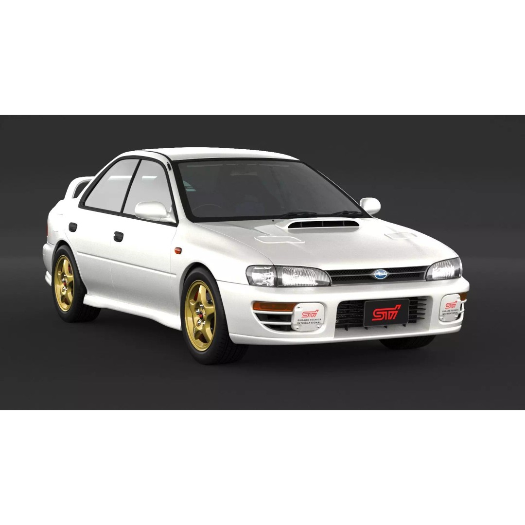 Subaru Impreza WRX STI 3D Model – High Poly Game Asset, FBX, OBJ - View 4