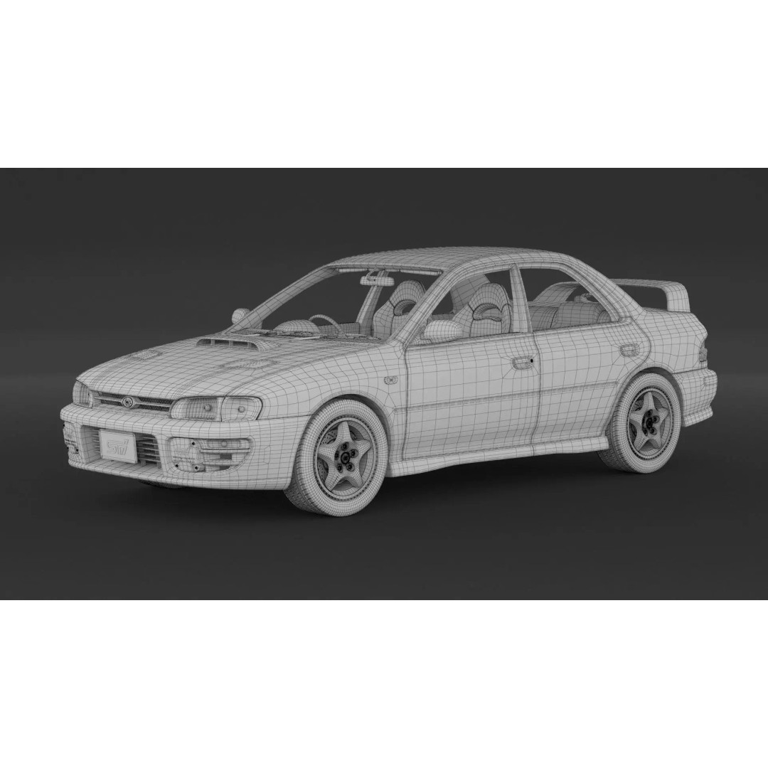 Subaru Impreza WRX STI 3D Model – High Poly Game Asset, FBX, OBJ - View 9