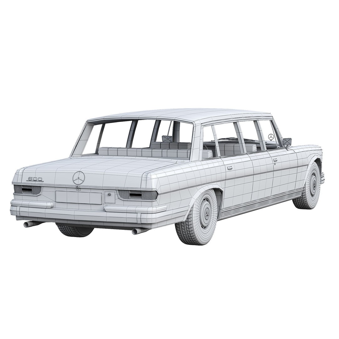 Mercedes-Benz 600 Pullman 3D Model – Classic Limousine, FBX & OBJ