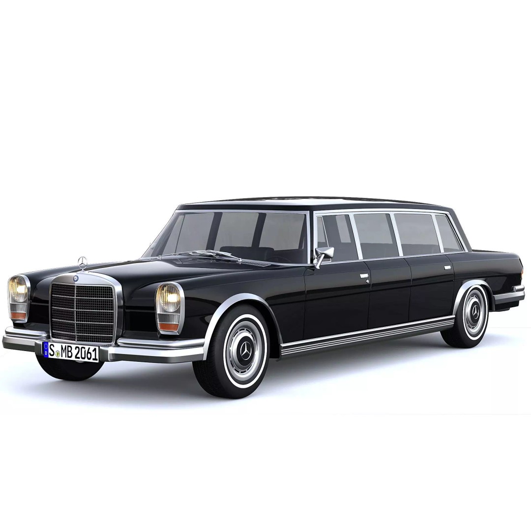 Mercedes-Benz 600 Pullman 3D Model – Classic Limousine, FBX & OBJ - View 2
