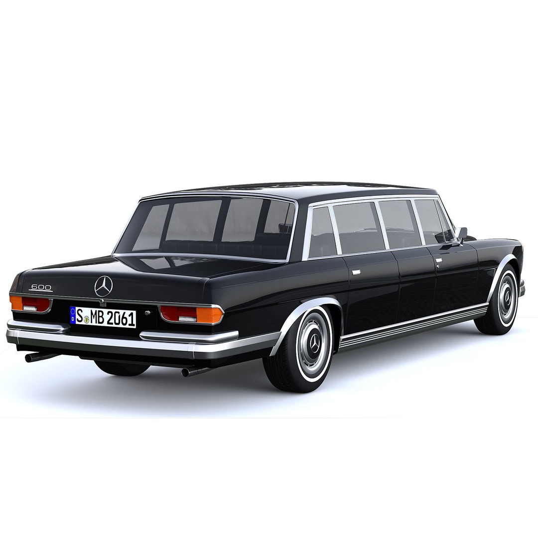 Mercedes-Benz 600 Pullman 3D Model – Classic Limousine, FBX & OBJ - View 3