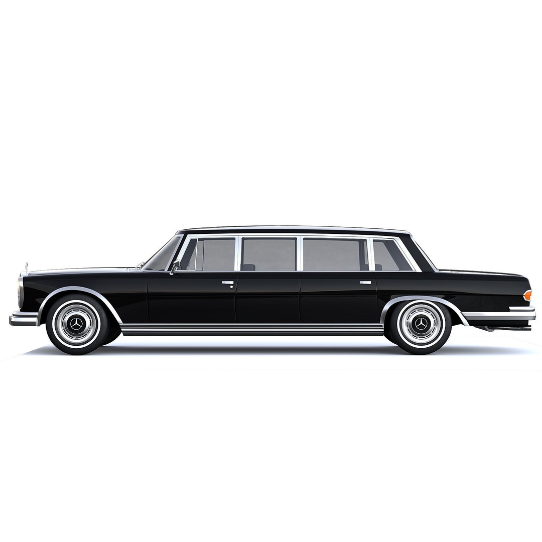 Mercedes-Benz 600 Pullman 3D Model – Classic Limousine, FBX & OBJ - View 4