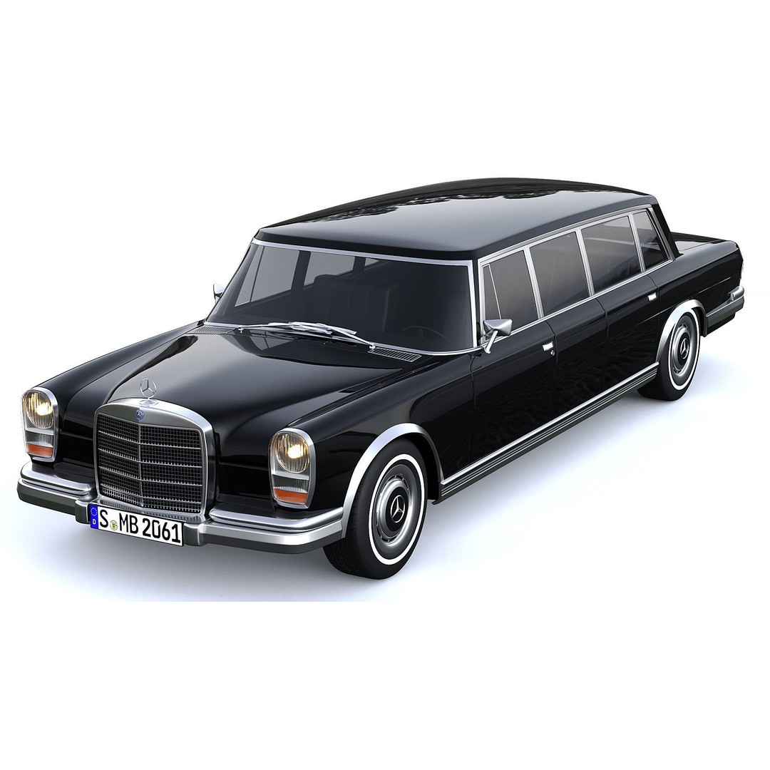 Mercedes-Benz 600 Pullman 3D Model – Classic Limousine, FBX & OBJ - View 7