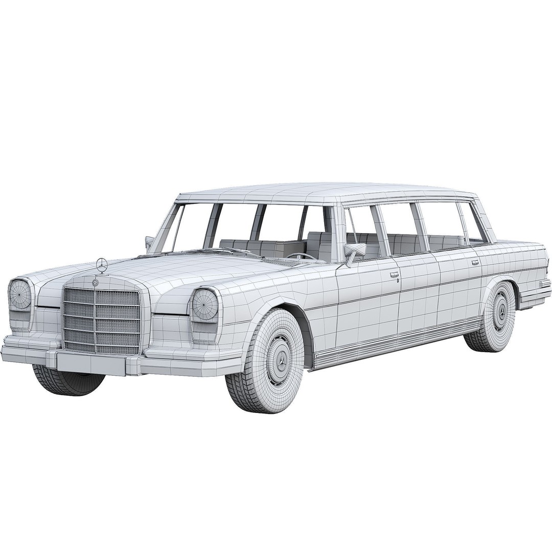 Mercedes-Benz 600 Pullman 3D Model – Classic Limousine, FBX & OBJ - View 8
