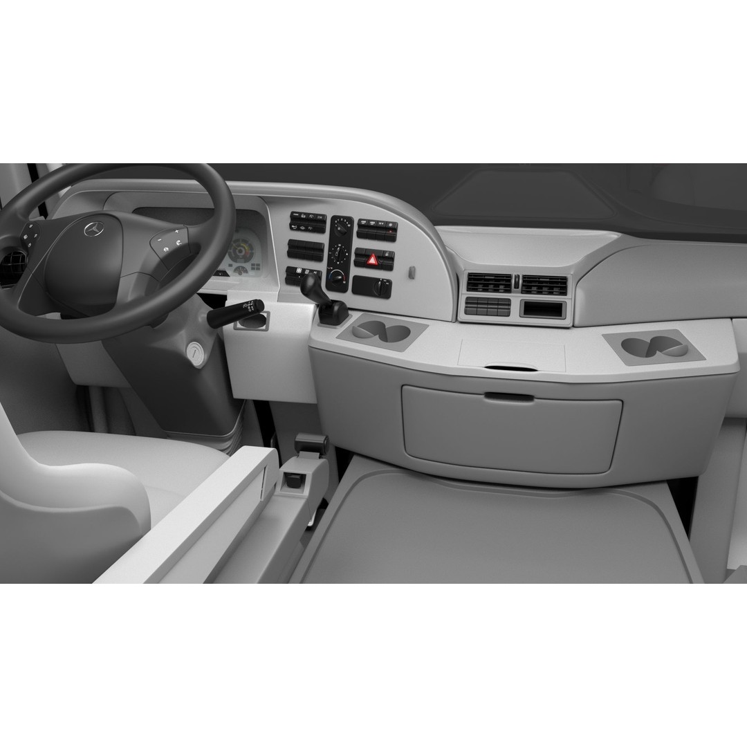 Mercedes Actros MP3 V6 2536 3D Model – High Poly Truck Asset, FBX, OBJ - View 11