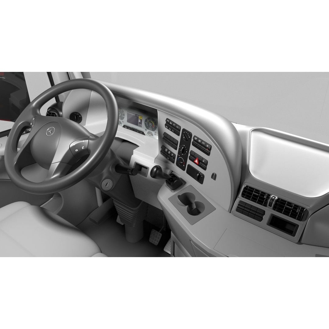 Mercedes Actros MP3 V6 2536 3D Model – High Poly Truck Asset, FBX, OBJ - View 13