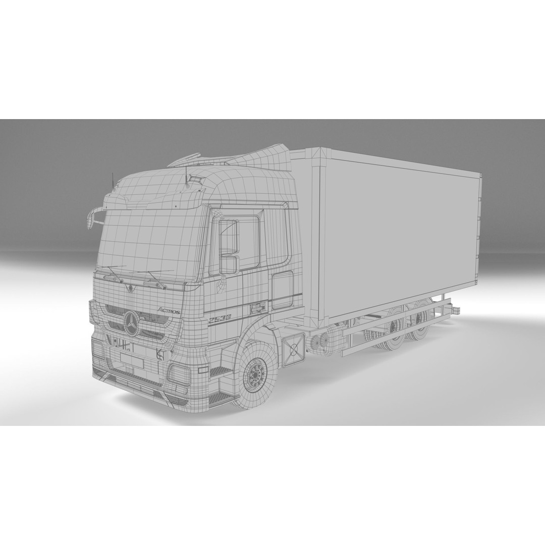Mercedes Actros MP3 V6 2536 3D Model – High Poly Truck Asset, FBX, OBJ - View 14