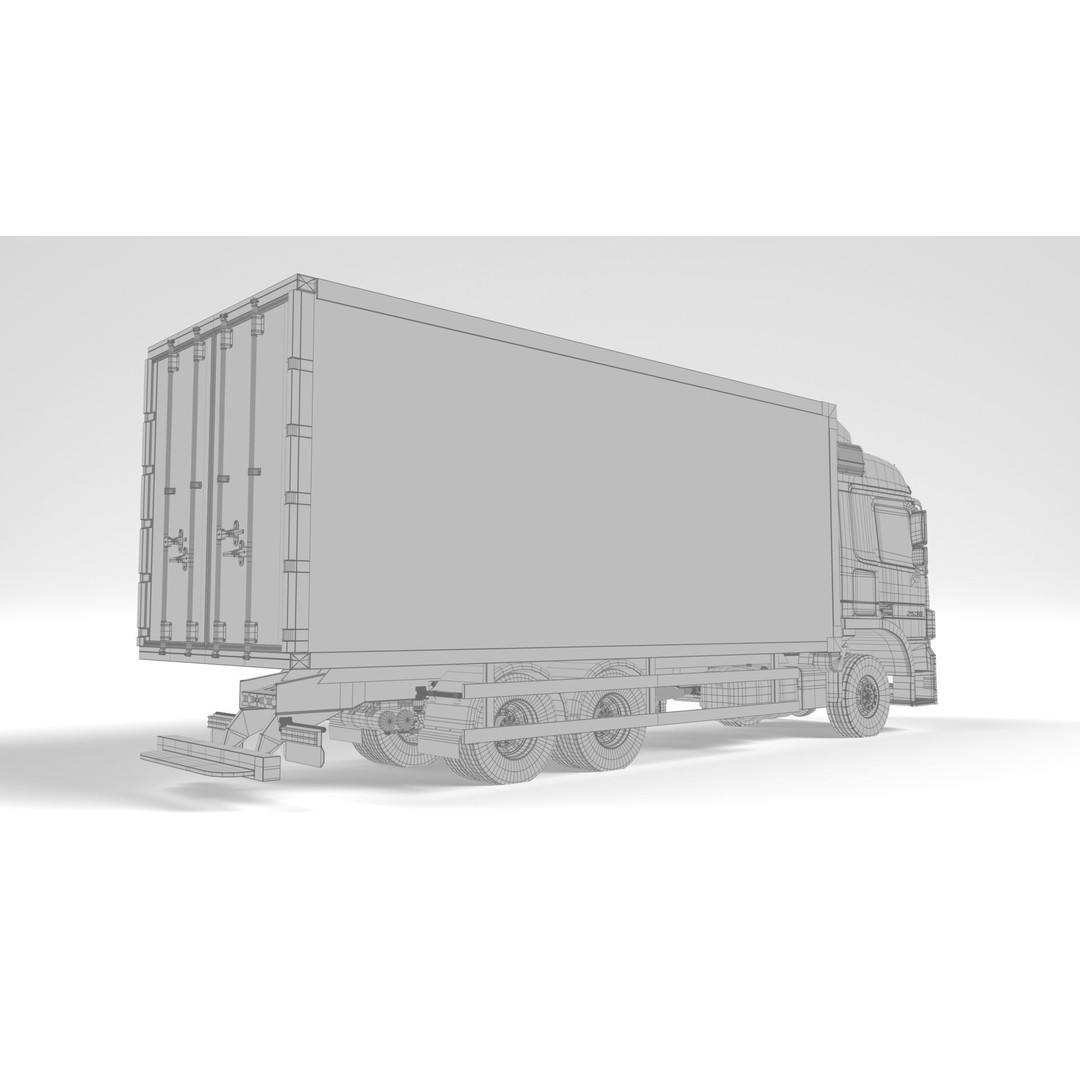Mercedes Actros MP3 V6 2536 3D Model – High Poly Truck Asset, FBX, OBJ - View 22
