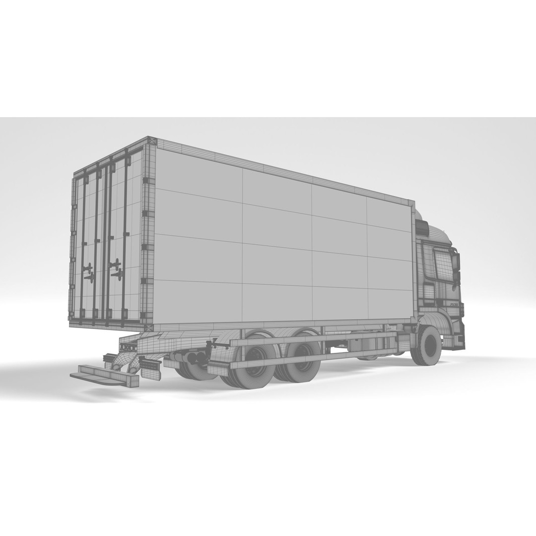 Mercedes Actros MP3 V6 2536 3D Model – High Poly Truck Asset, FBX, OBJ - View 23