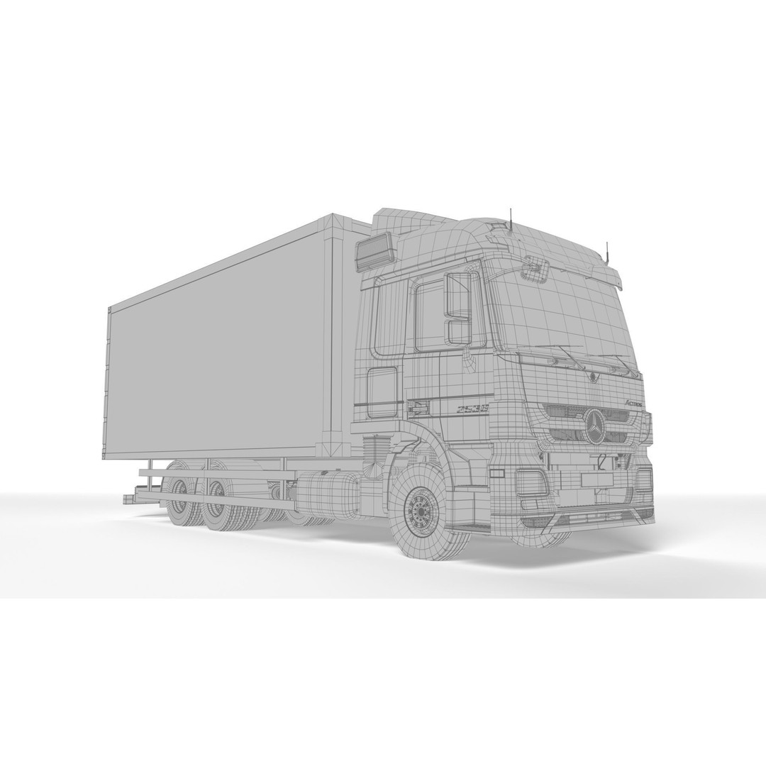 Mercedes Actros MP3 V6 2536 3D Model – High Poly Truck Asset, FBX, OBJ - View 24