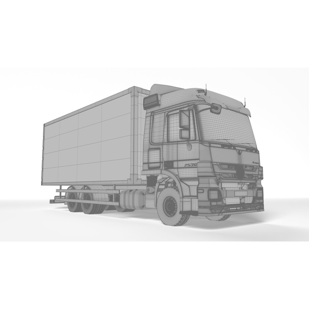 Mercedes Actros MP3 V6 2536 3D Model – High Poly Truck Asset, FBX, OBJ - View 25