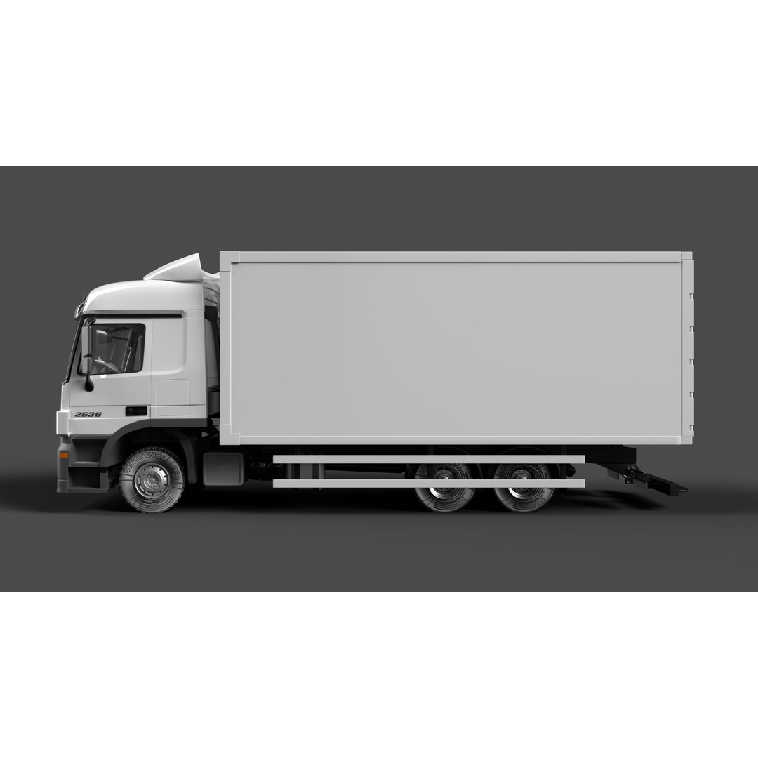 Mercedes Actros MP3 V6 2536 3D Model – High Poly Truck Asset, FBX, OBJ - View 3
