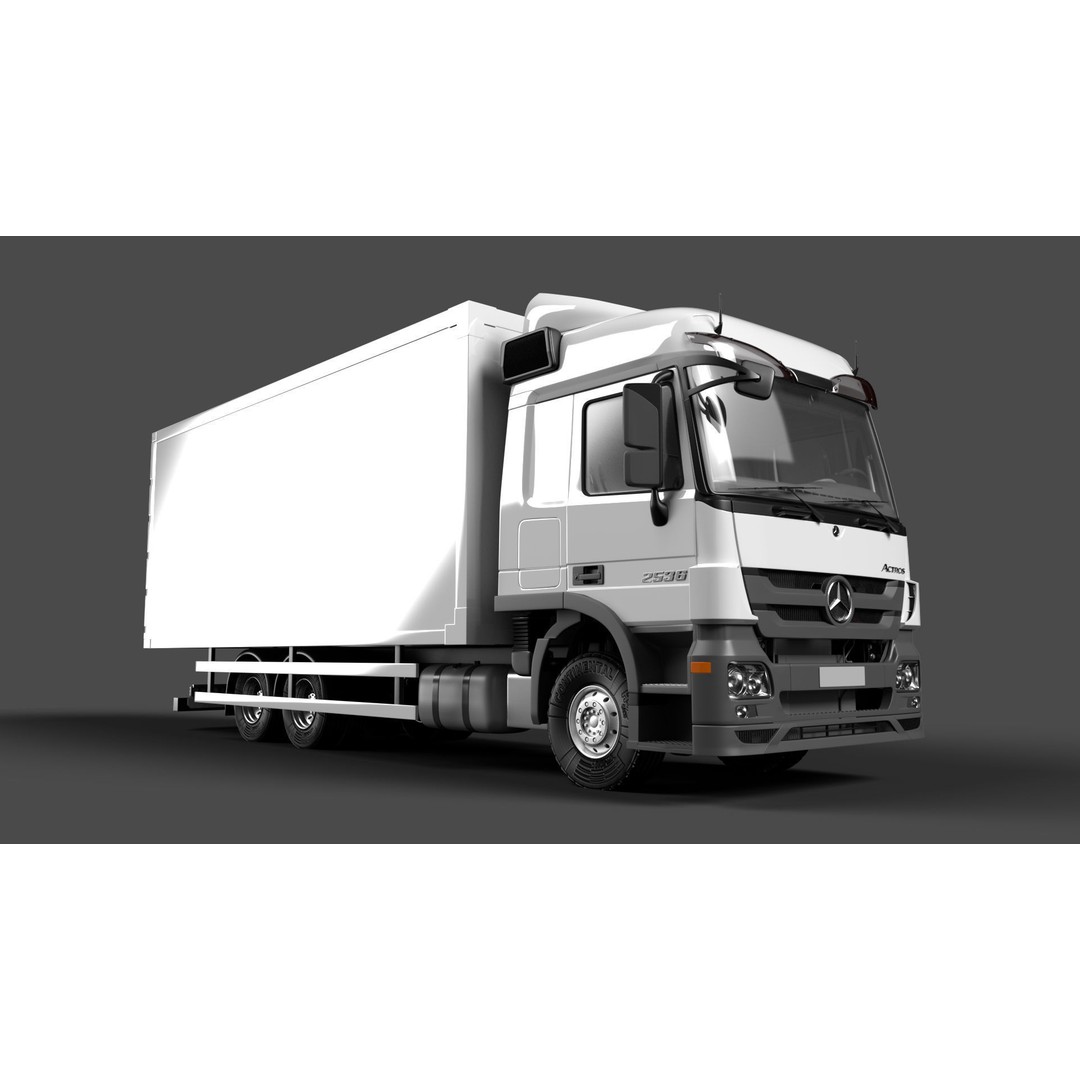 Mercedes Actros MP3 V6 2536 3D Model – High Poly Truck Asset, FBX, OBJ - View 9