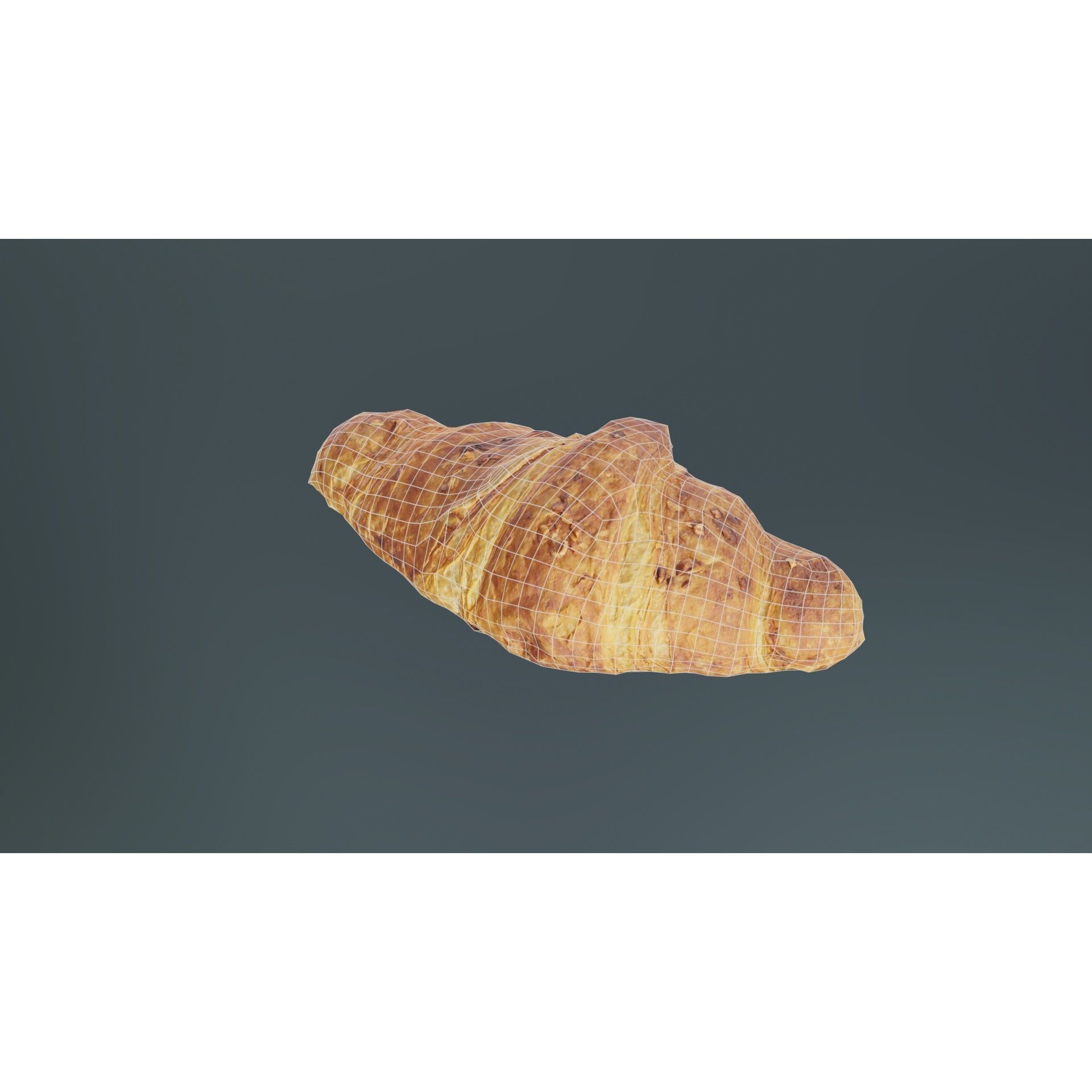 Nut Croissant - Low-Poly Game-Ready 3D Model - View 12