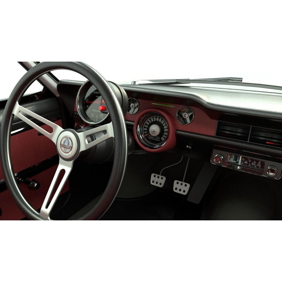 Mustang Eleanor 3D Model – High Poly & Low Poly Game Asset, FBX, OBJ - View 16