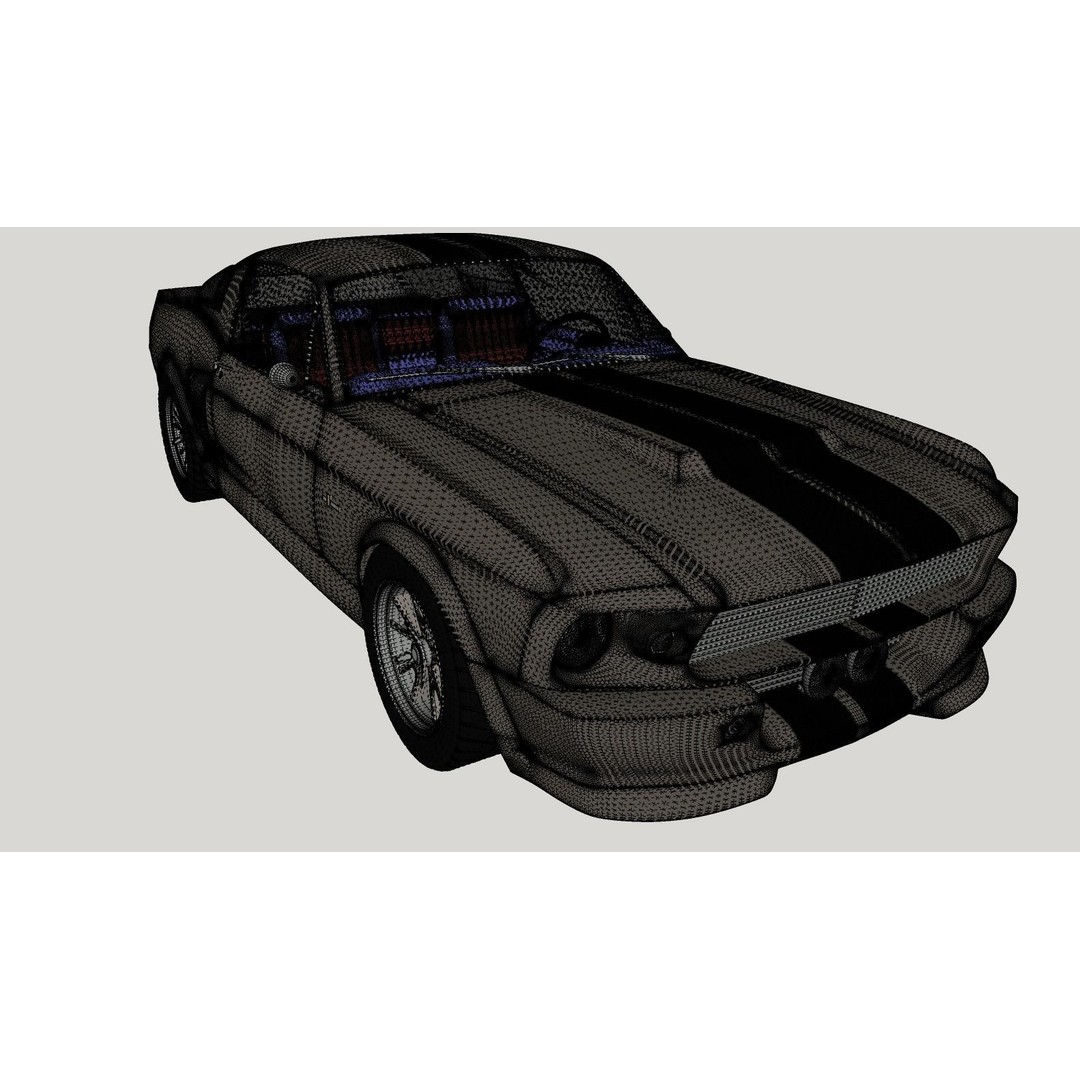 Mustang Eleanor 3D Model – High Poly & Low Poly Game Asset, FBX, OBJ - View 22