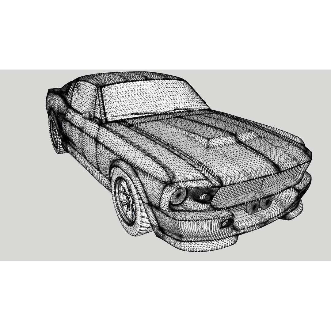 Mustang Eleanor 3D Model – High Poly & Low Poly Game Asset, FBX, OBJ - View 26