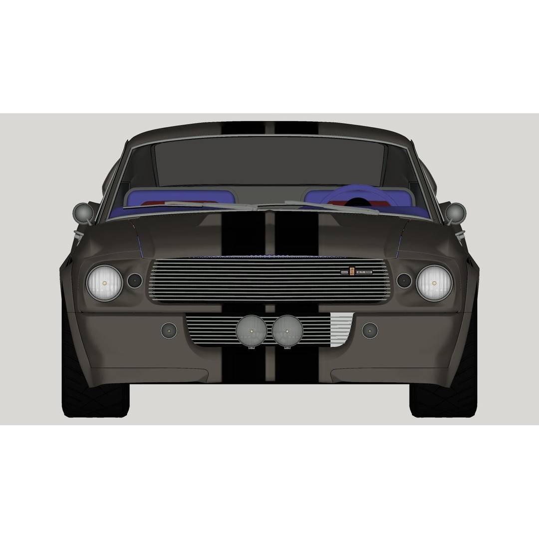Mustang Eleanor 3D Model – High Poly & Low Poly Game Asset, FBX, OBJ - View 28