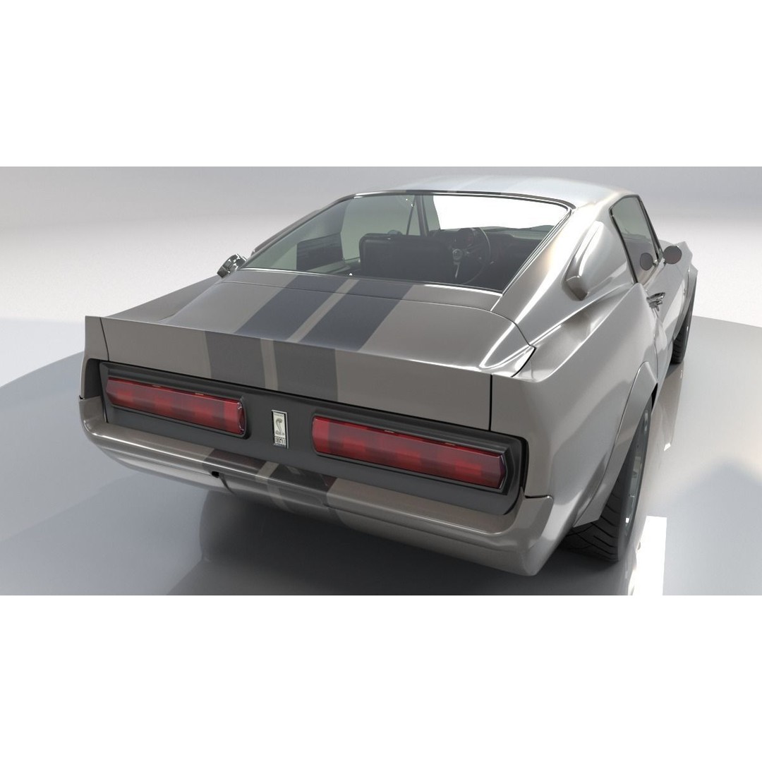 Mustang Eleanor 3D Model – High Poly & Low Poly Game Asset, FBX, OBJ - View 3