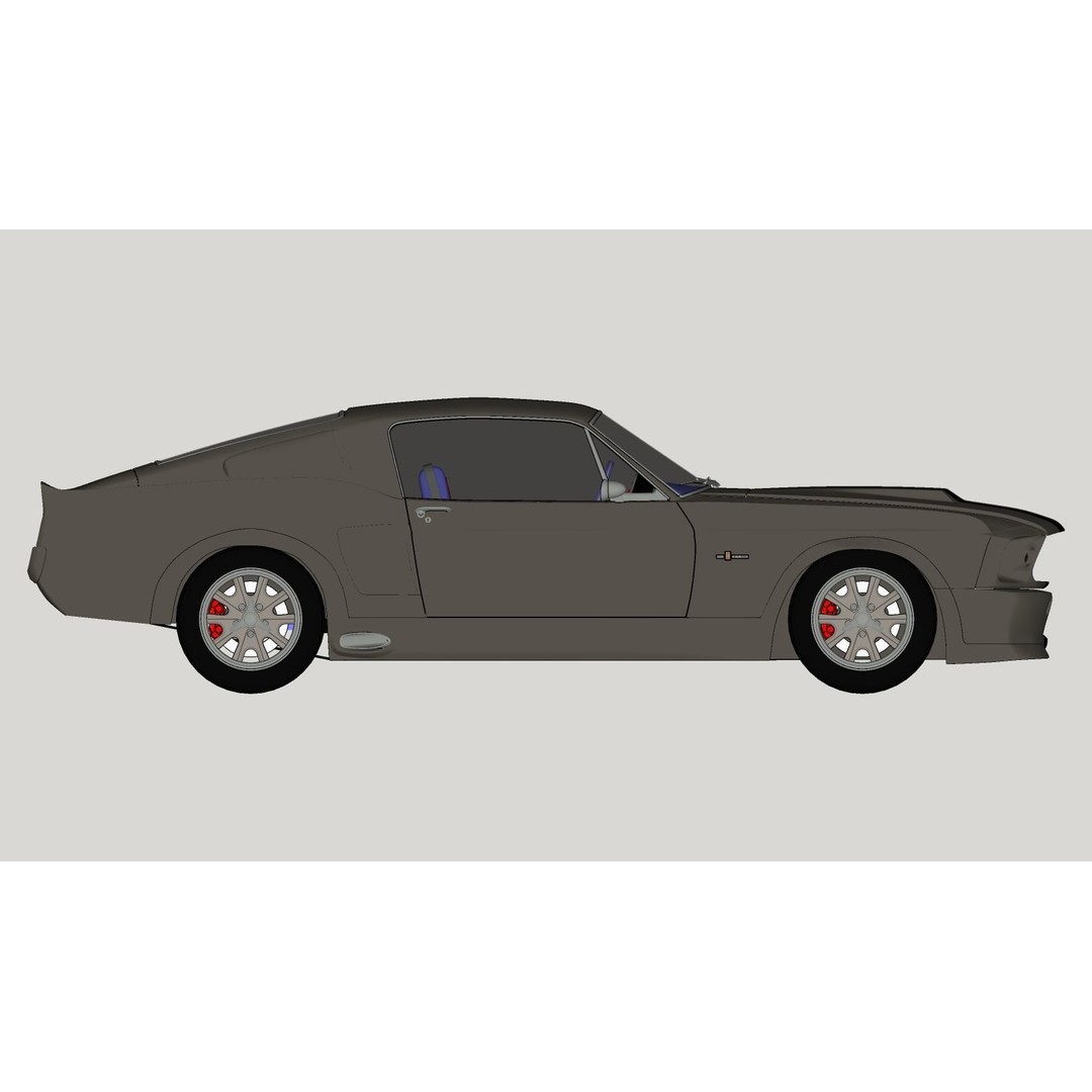 Mustang Eleanor 3D Model – High Poly & Low Poly Game Asset, FBX, OBJ - View 31