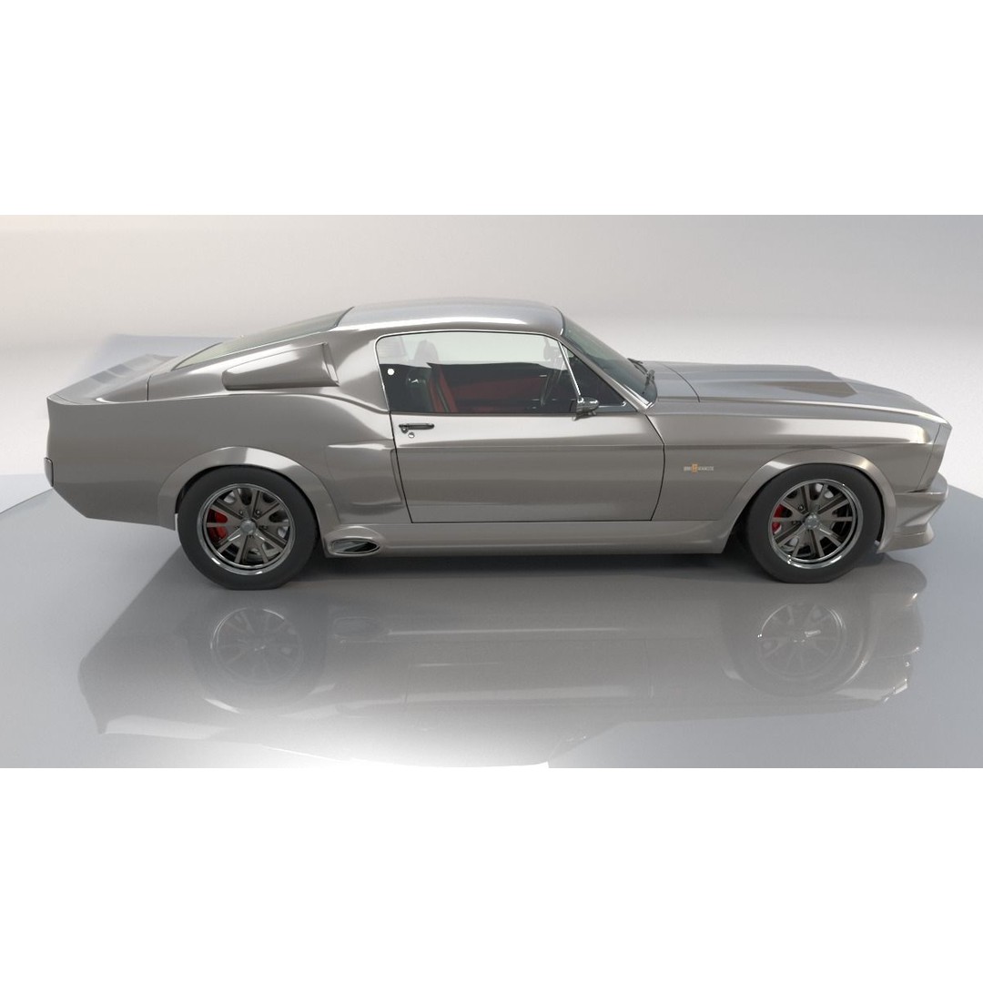 Mustang Eleanor 3D Model – High Poly & Low Poly Game Asset, FBX, OBJ - View 4