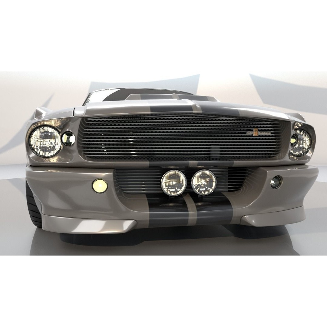 Mustang Eleanor 3D Model – High Poly & Low Poly Game Asset, FBX, OBJ - View 6