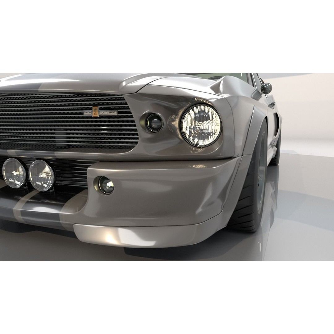 Mustang Eleanor 3D Model – High Poly & Low Poly Game Asset, FBX, OBJ - View 8