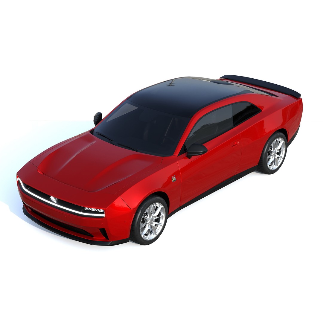 Dodge Charger Daytona 2024 3D Model – High Poly Game Asset, FBX, PBR