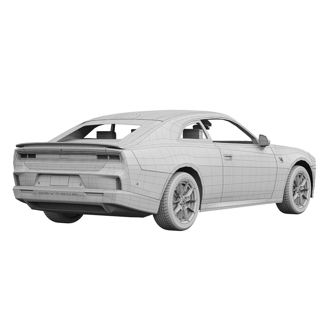 Dodge Charger Daytona 2024 3D Model – High Poly Game Asset, FBX, PBR - View 9