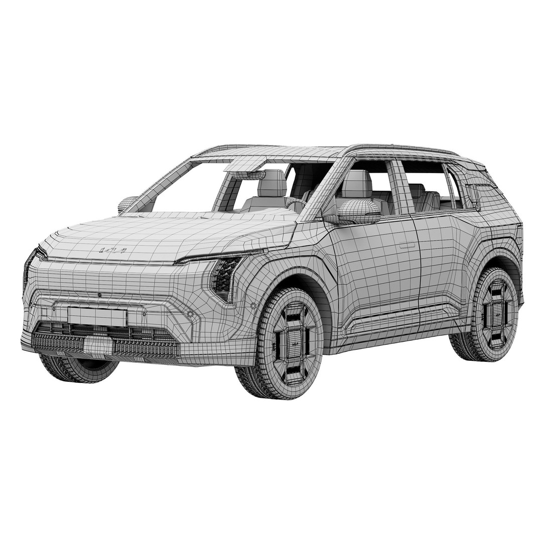 Kia EV3 3D Model – High Poly SUV Asset for Games & Renders - View 15