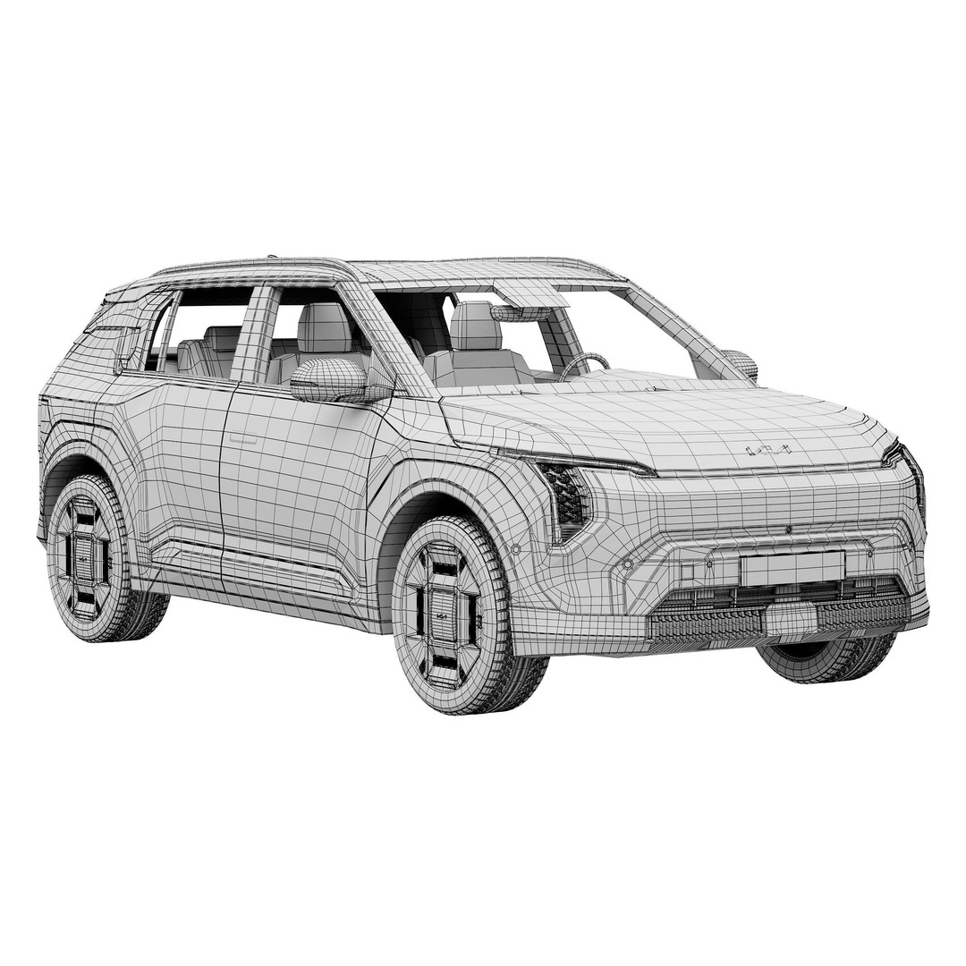 Kia EV3 3D Model – High Poly SUV Asset for Games & Renders - View 16