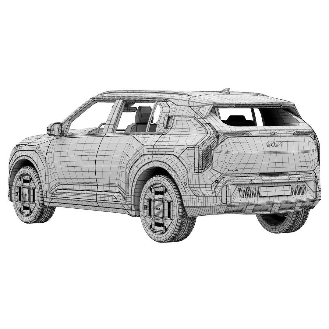 Kia EV3 3D Model – High Poly SUV Asset for Games & Renders - View 17