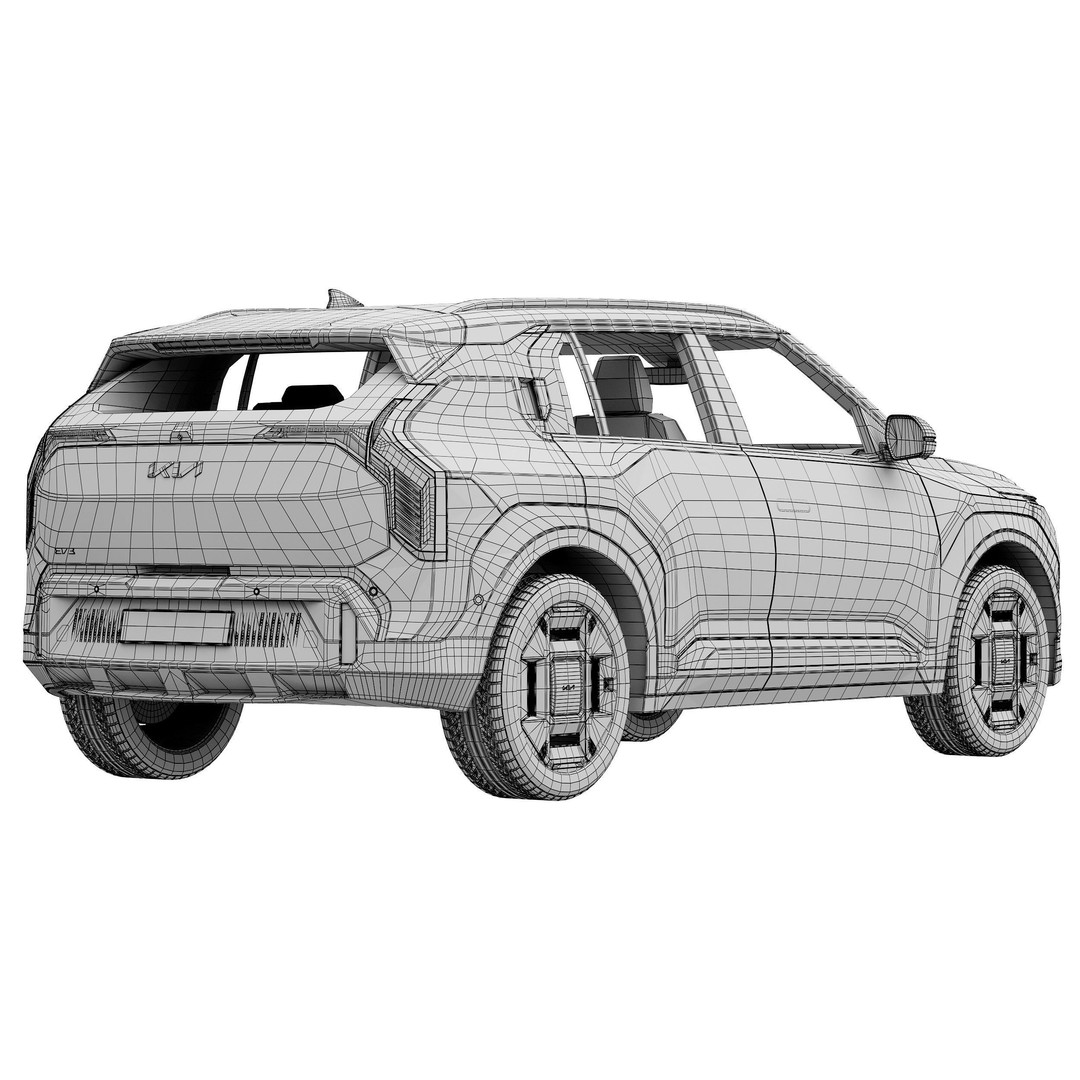 Kia EV3 3D Model – High Poly SUV Asset for Games & Renders - View 18