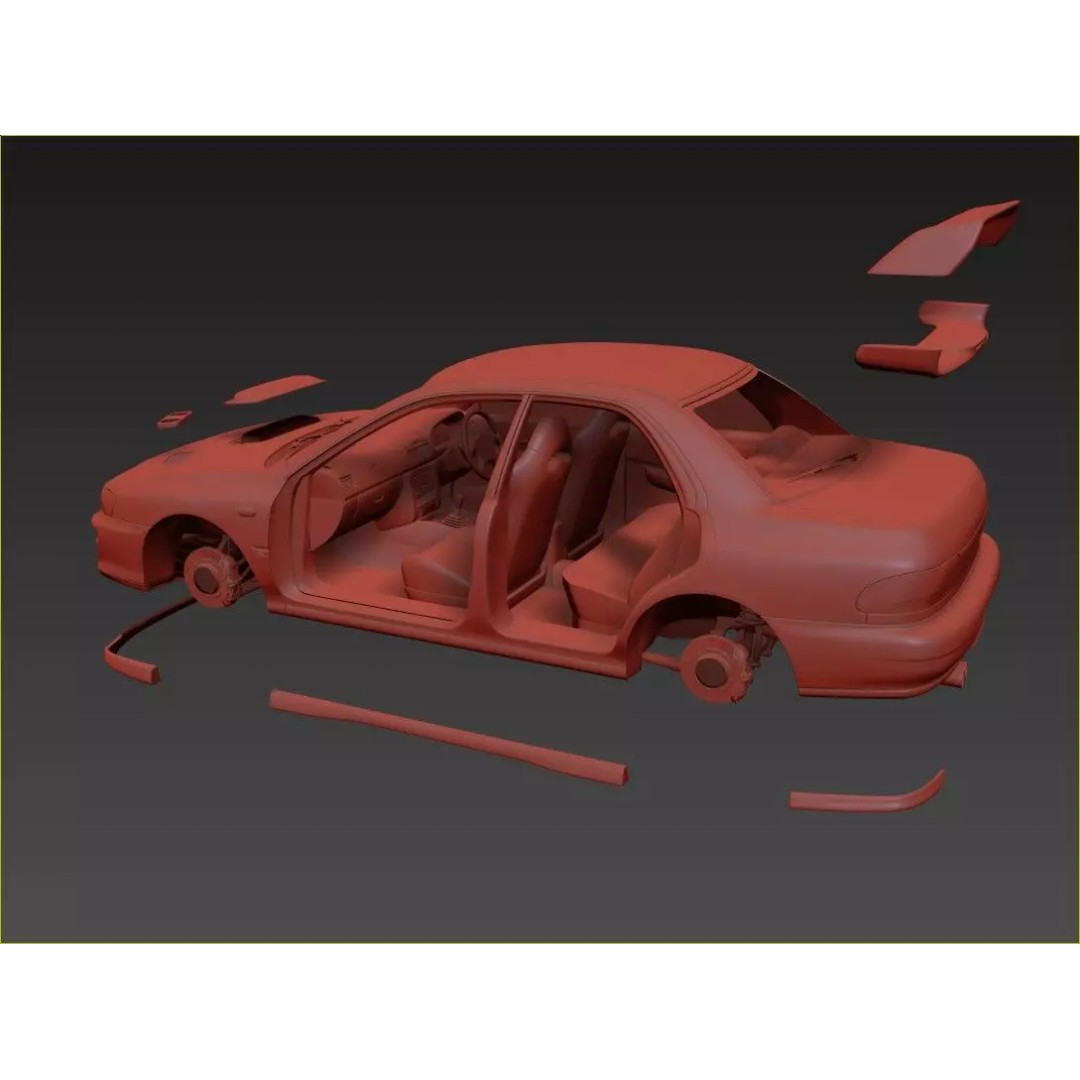 Subaru Impreza WRX STI 3D Model – High Poly Game Asset, FBX, OBJ