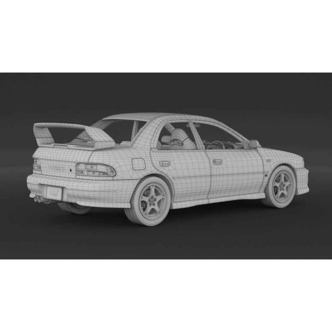 Subaru Impreza WRX STI 3D Model – High Poly Game Asset, FBX, OBJ - View 10