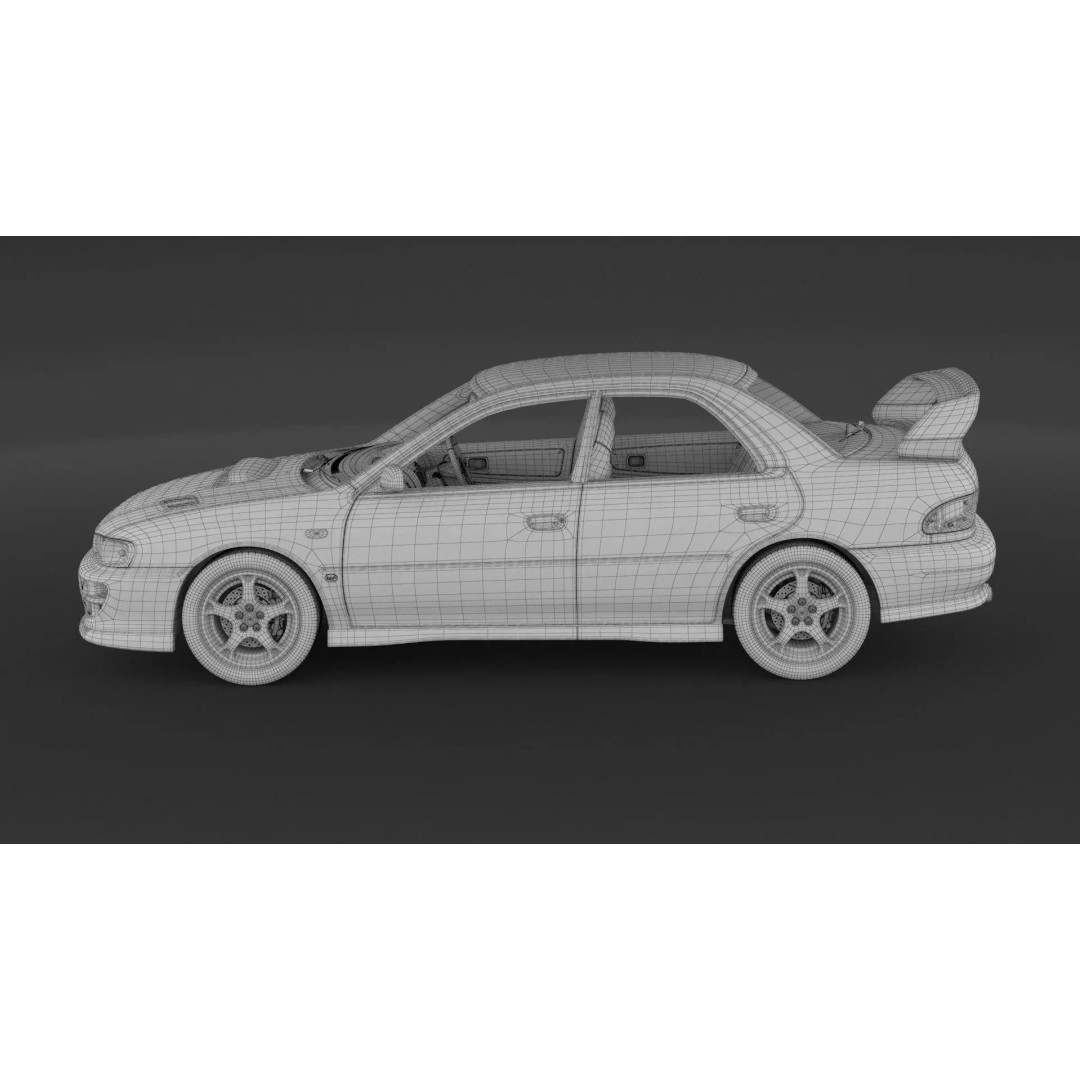 Subaru Impreza WRX STI 3D Model – High Poly Game Asset, FBX, OBJ - View 11
