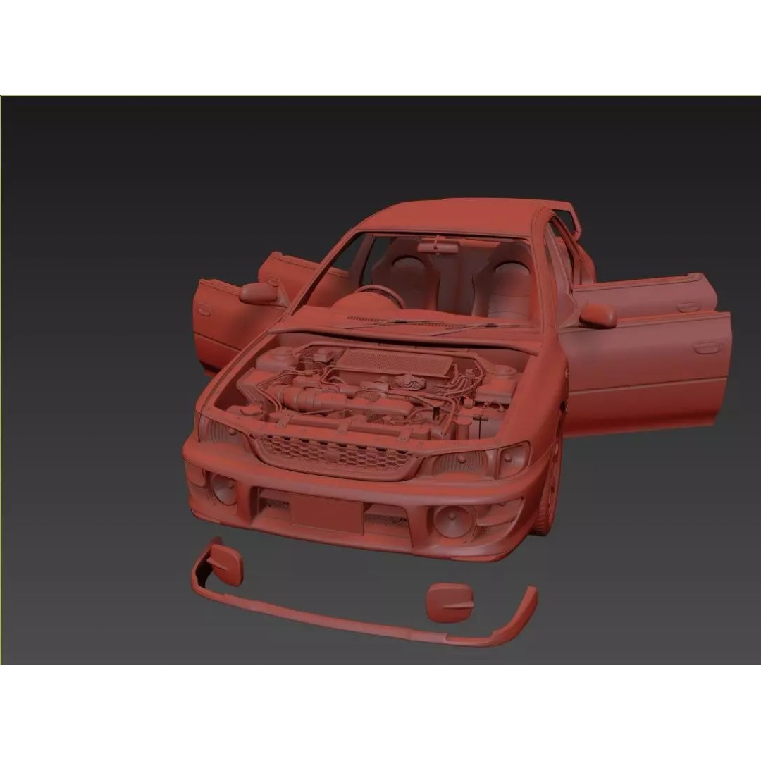 Subaru Impreza WRX STI 3D Model – High Poly Game Asset, FBX, OBJ - View 13